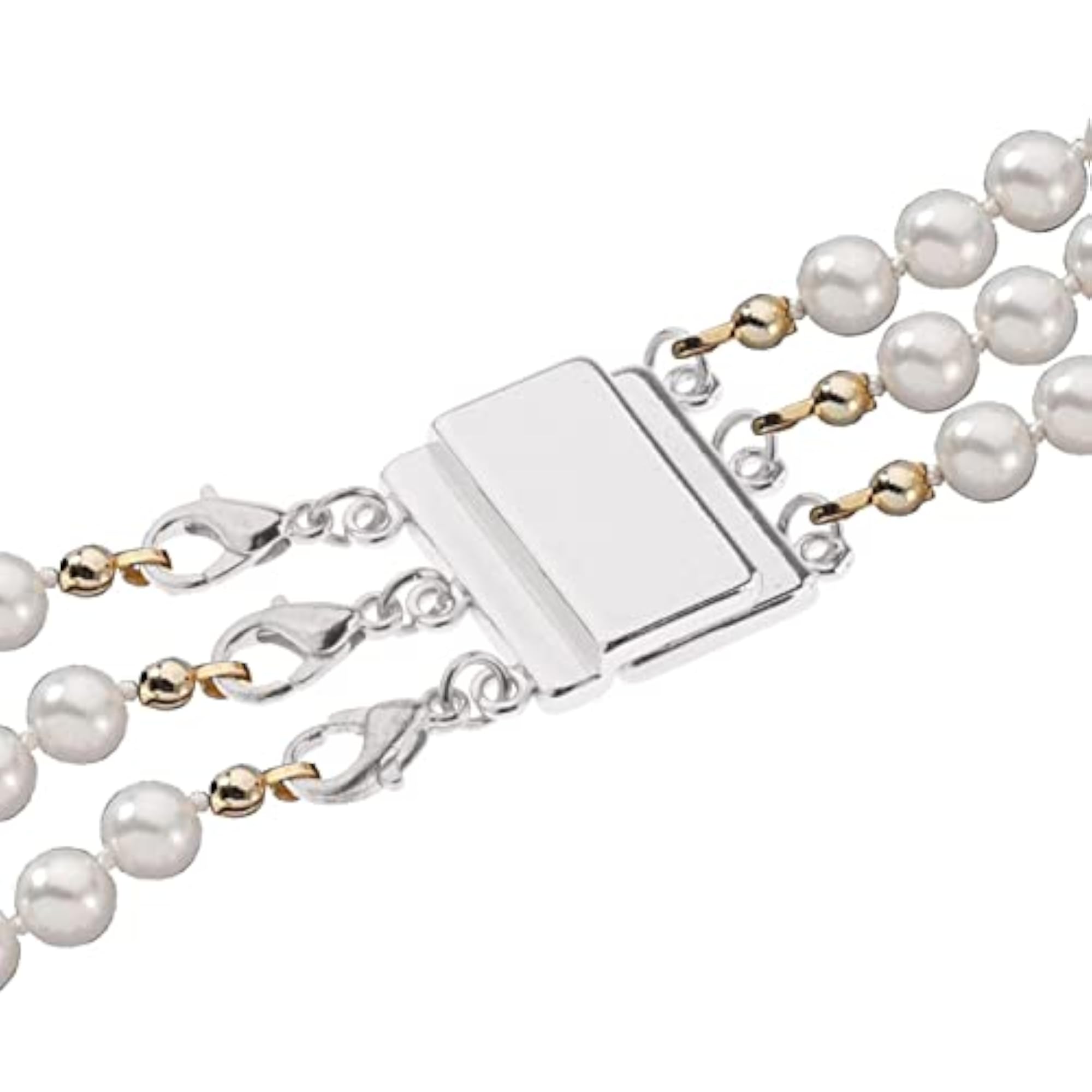 4pcs Magnetic Necklace Layering Clasp Separator Silver